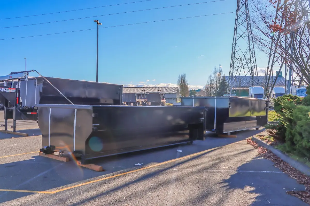 Roll-off dumpster ready for waste disposal at job site for 8 Yard Dumpster Rental in Warrenton